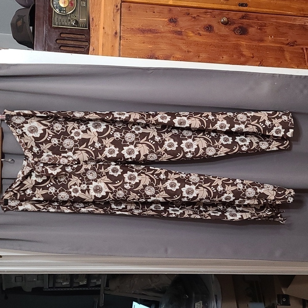 Disney Womens Lounge Pants Swim Coverup Mickey Mouse Brown Sheer Tie Waist Sz‎ 8